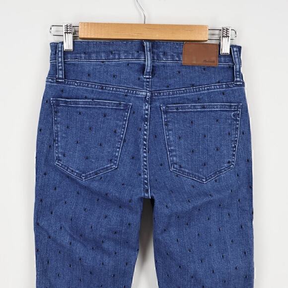Madewell High Rise Slim Straight Embroidered Polka Dot Edition Jean Size 25 - Picture 7 of 9